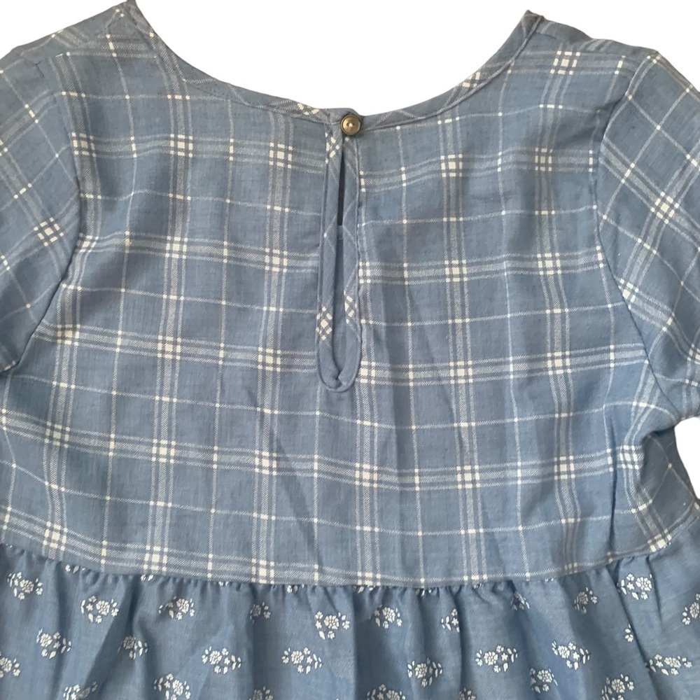 Boutique new with tags plaid and floral print ruffle tunic top size small - Picture 5 of 6